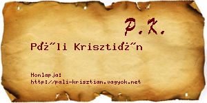 Páli Krisztián névjegykártya